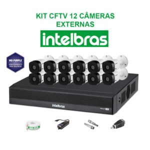 KIT CFTV INTELBRAS 12 CÂMERAS HD 720P