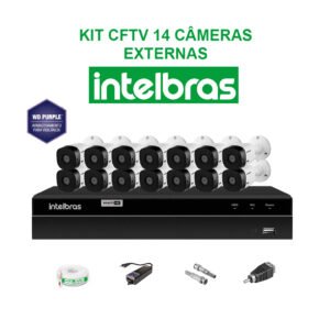 KIT CFTV INTELBRAS 14 CÂMERAS FULL HD 1080P