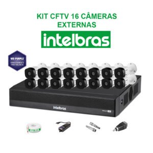 KIT CFTV INTELBRAS 16 CÂMERAS HD 720P