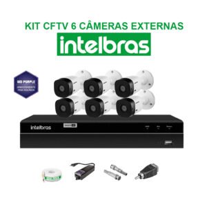 KIT CFTV INTELBRAS 06 CÂMERAS FULL HD 1080P