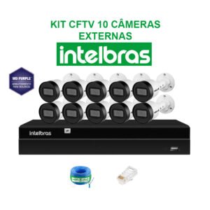 KIT CFTV INTELBRAS 10 CÂMERAS IP