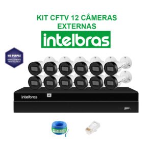 KIT CFTV INTELBRAS 12 CÂMERAS IP