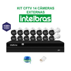 KIT CFTV INTELBRAS 14 CÂMERAS IP