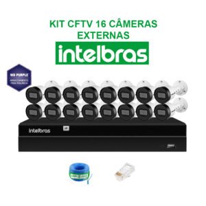 KIT CFTV INTELBRAS 16 CÂMERAS IP