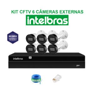 KIT CFTV INTELBRAS 06 CÂMERAS IP