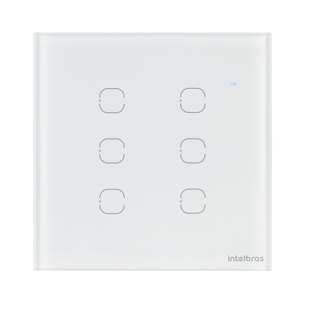 Interruptor Inteligente Touch Zigbee 6 Botões EIZ 1006 Branco Intelbras