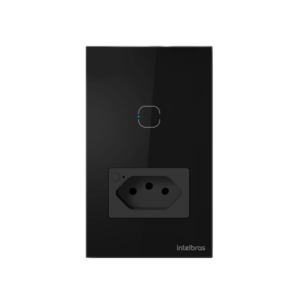 Tomada com Interruptor Inteligente Wi-Fi ETW 1011 Preto Intelbras