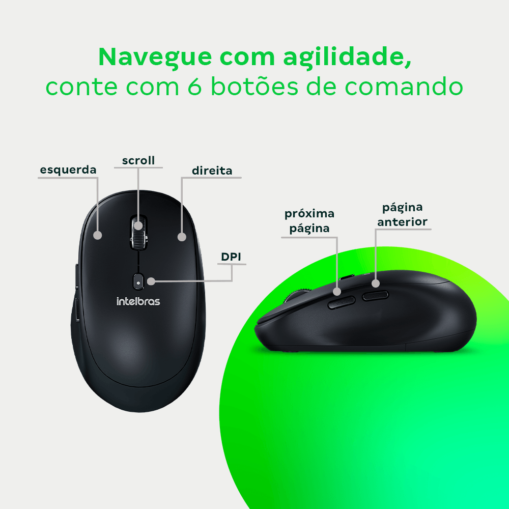 Mouse sem Fio MSI200 Sem Fio Intelbras - Imagem 3