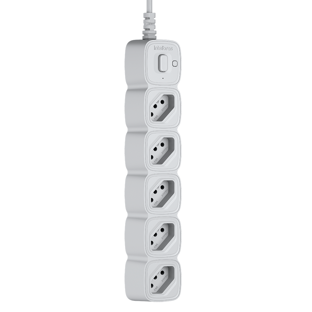 Protetor Eletrônico Intelbras com 5 tomadas EPE 2005 Branco - Imagem 2