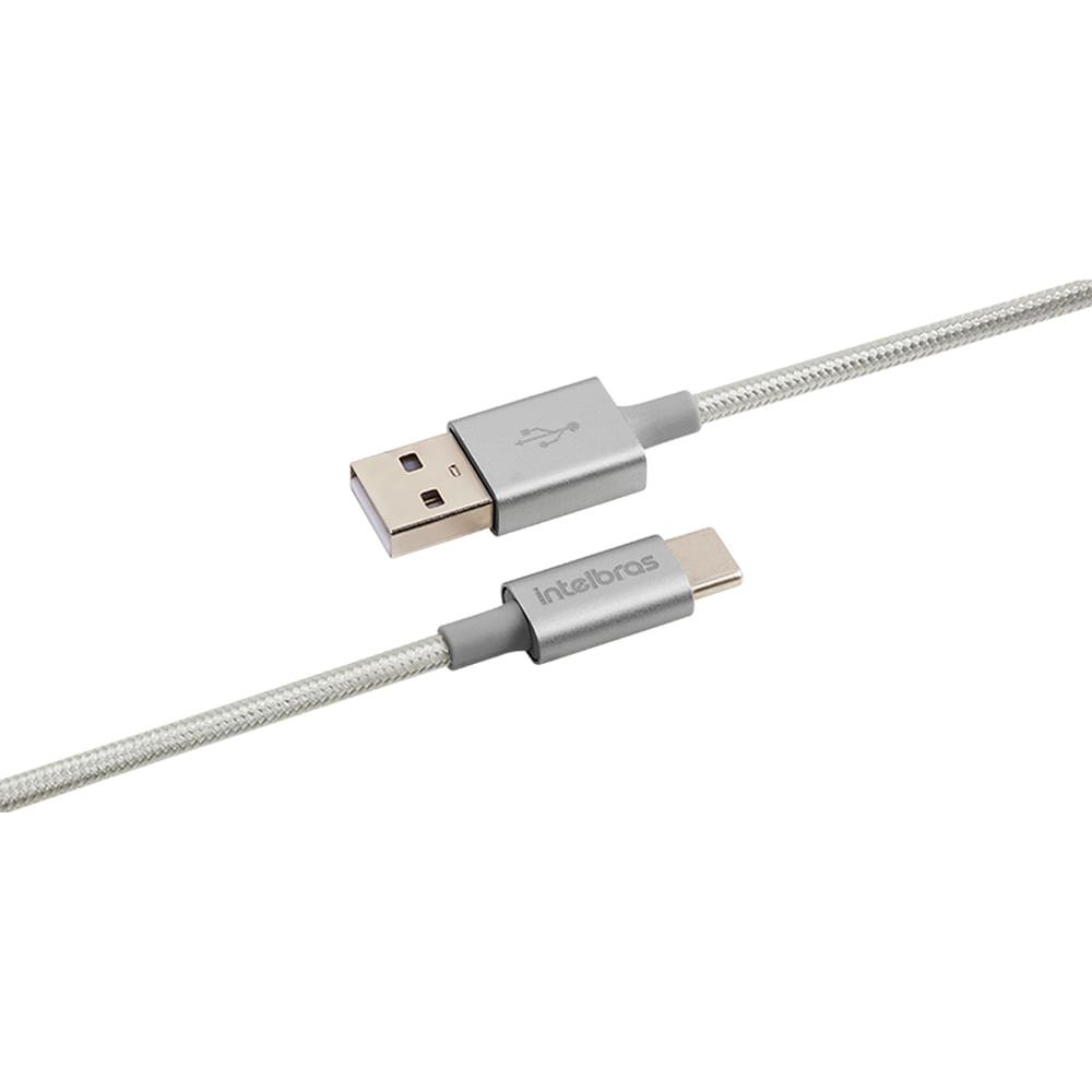 Cabo USB - USB-C 1,5m nylon branco Intelbras EUAC 15NB - Imagem 3