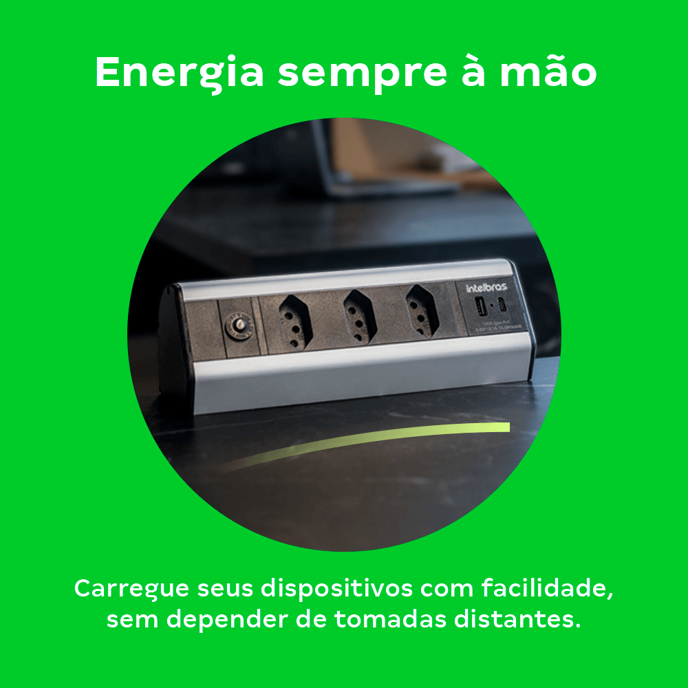 Protetor Eletrônico com 3 tomadas e 2 USB EPE 4003 para bancada Intelbras - Imagem 4