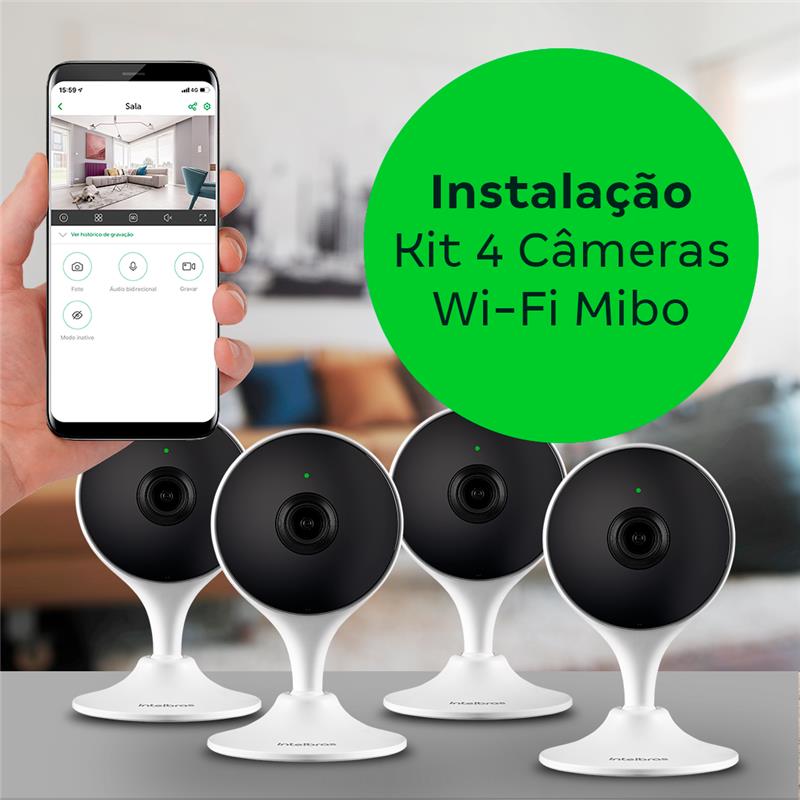 Instalação Kit Câmera Wi-Fi Mibo para 4 skus