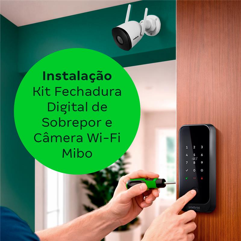 Instalação Kit Fechadura Digital de Sobrepor e Câmera Wi-Fi Mibo
