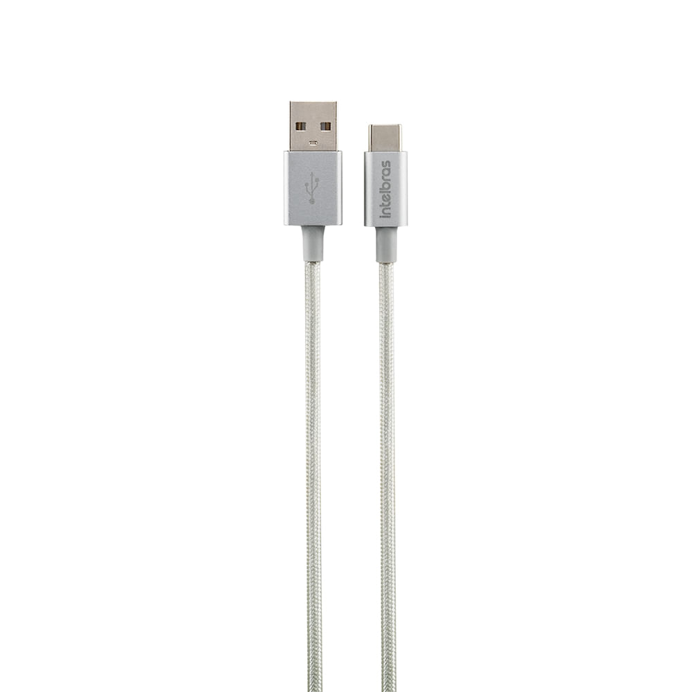 Cabo USB - USB-C 1,5m nylon branco Intelbras EUAC 15NB - Imagem 2