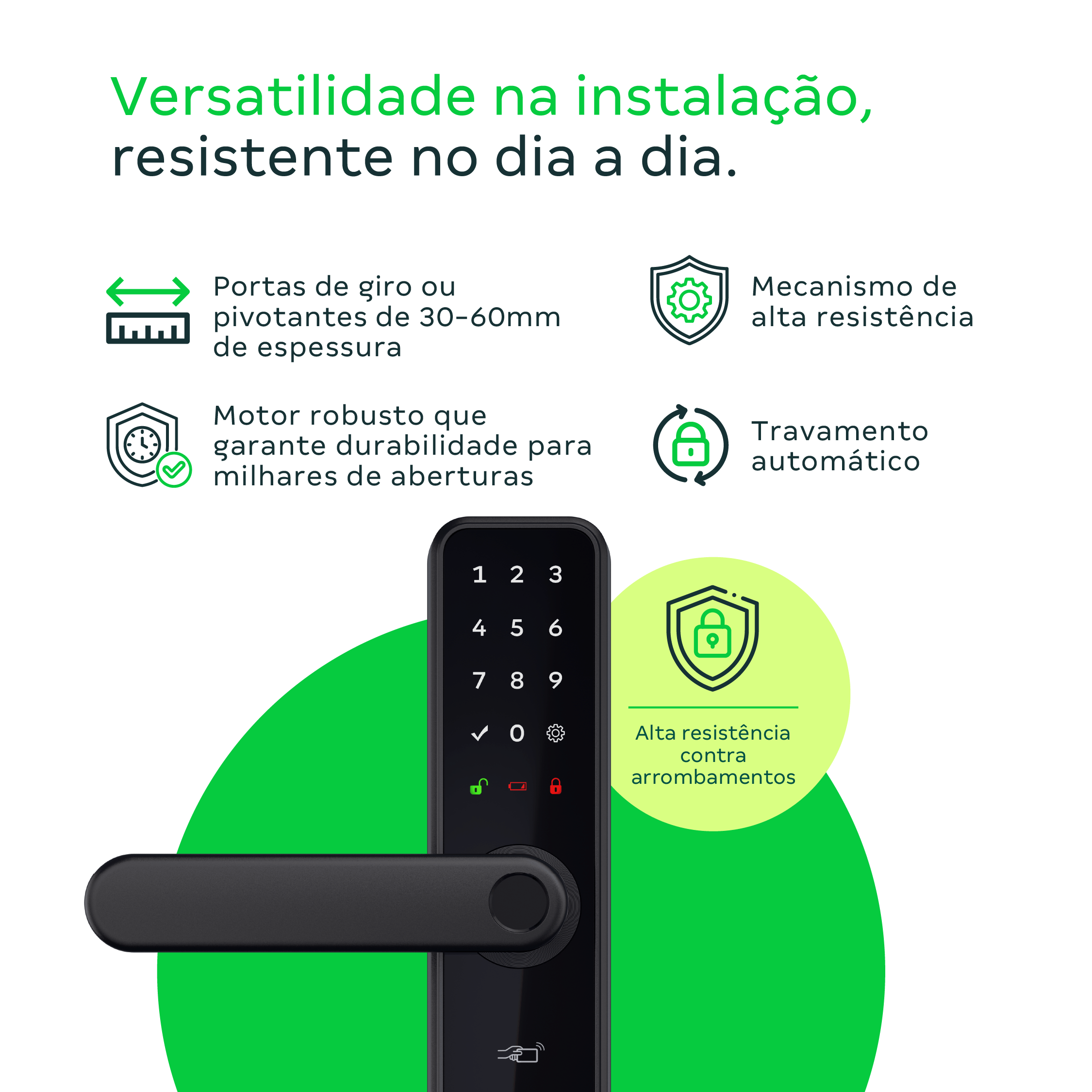 Fechadura Inteligente de Embutir com Maçaneta MFD 7000 D Intelbras - Imagem 4