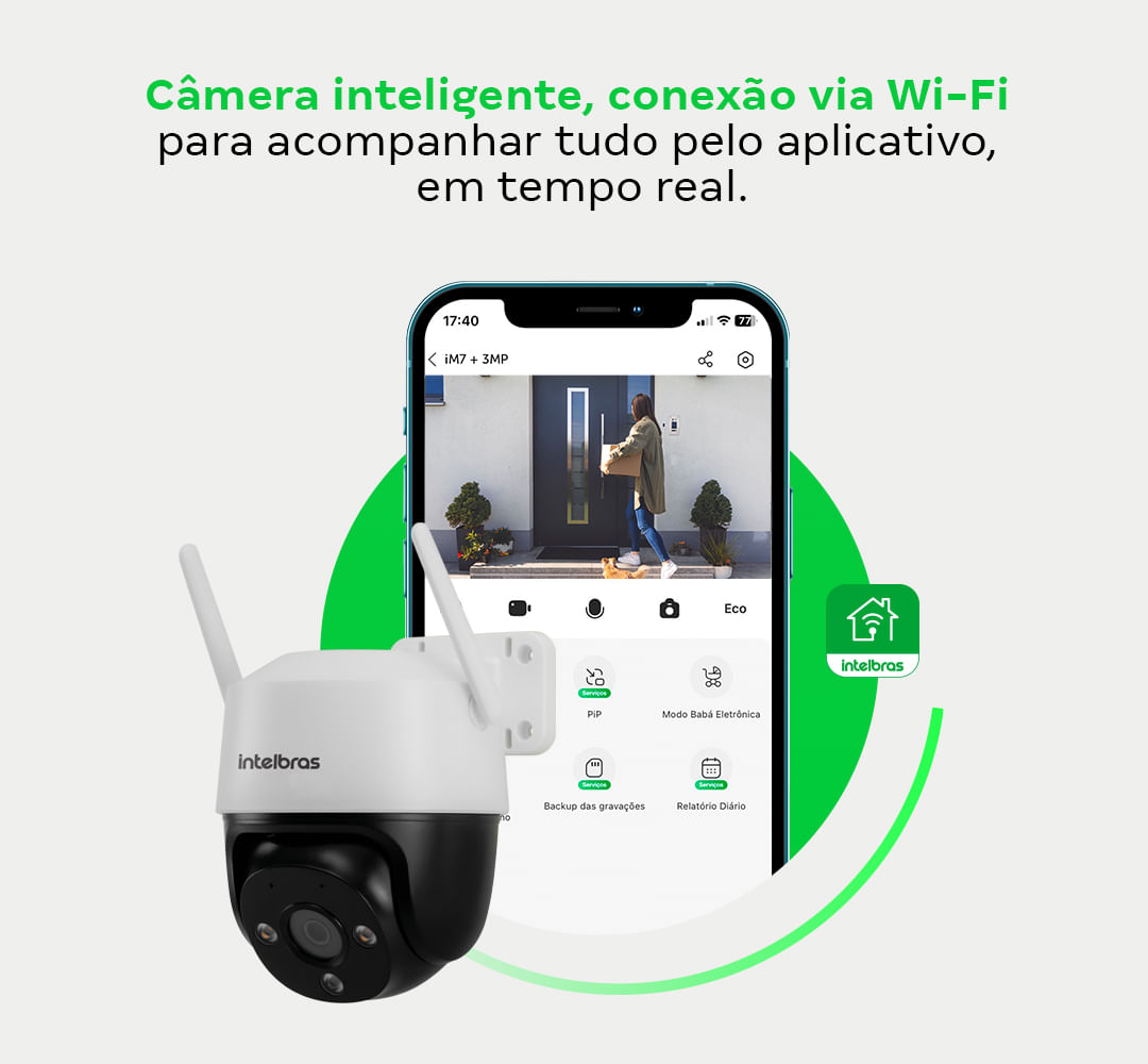 Kit Câmera Inteligente IM7+3MP Branca Intelbras - 2 unidades - Imagem 4