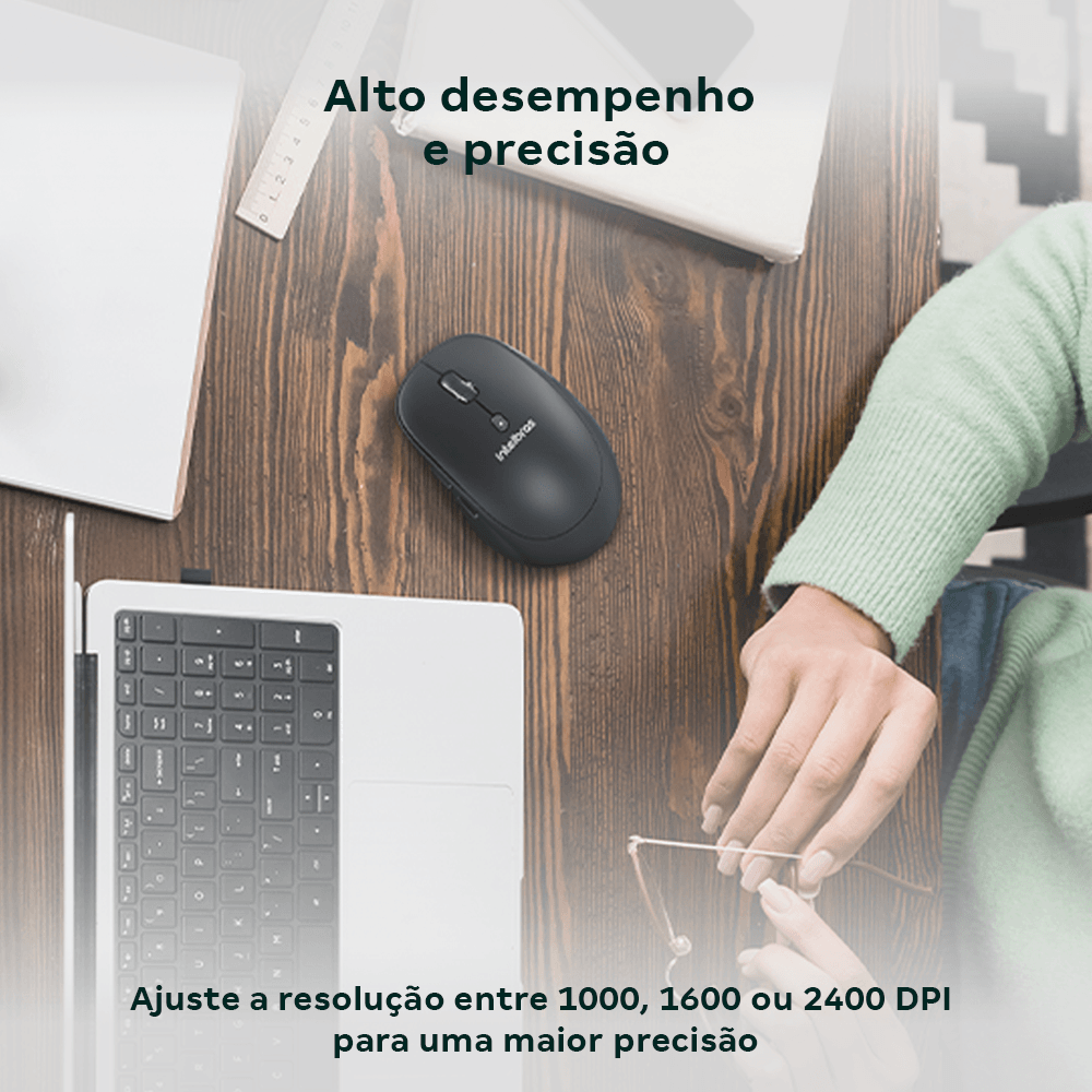 Mouse Sem Fio MSI200 Preto Intelbras - Imagem 4