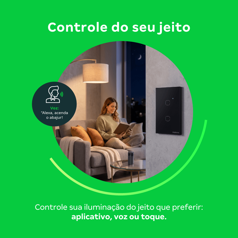 Interruptor Inteligente Touch 2 Botões EIZ 1002 Preto Intelbras - Imagem 4