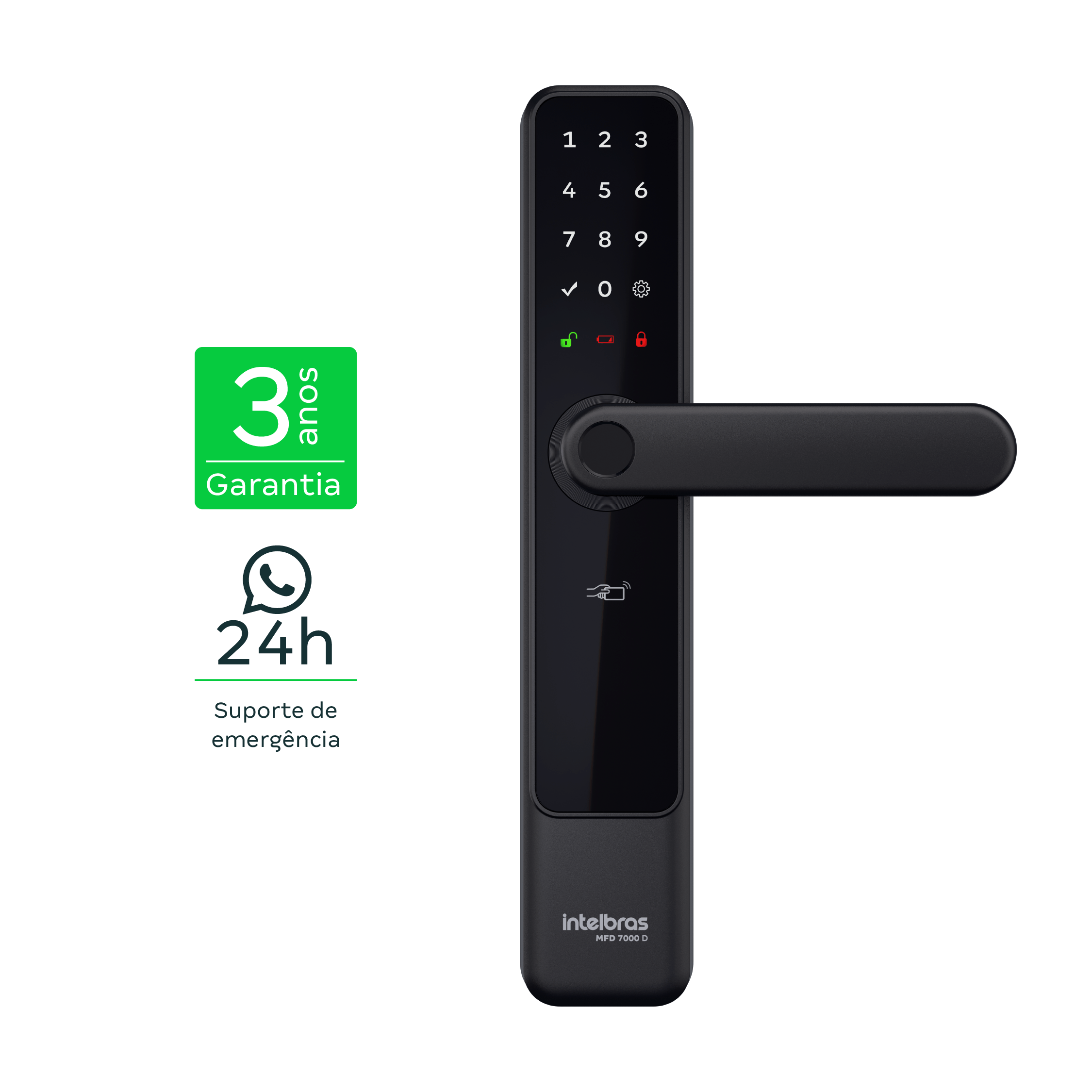 Fechadura Inteligente de Embutir com Maçaneta MFD 7000 D Intelbras - Imagem 2