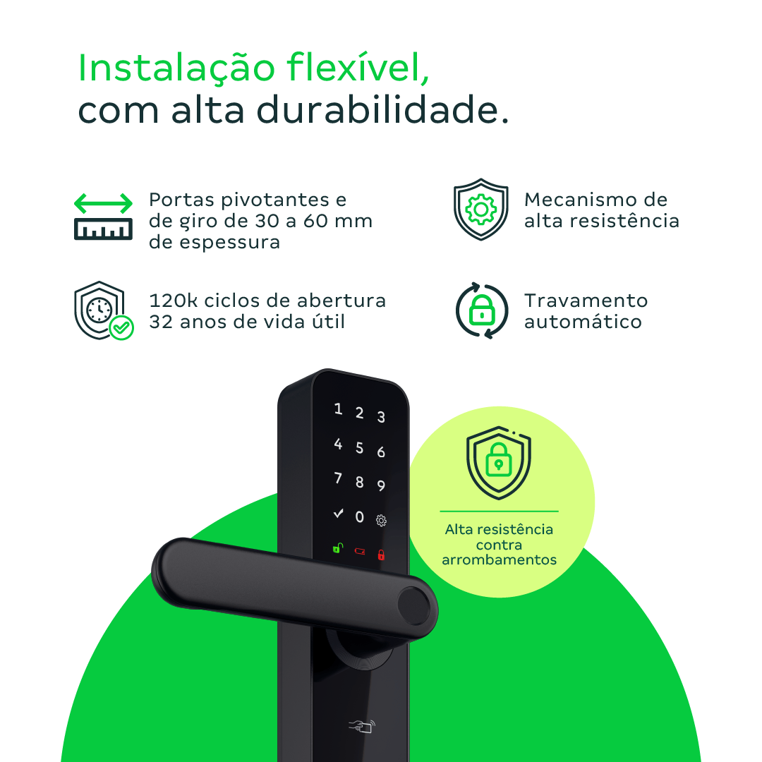 Fechadura Inteligente de Embutir com Maçaneta MFR 7000 V Intelbras - Imagem 5
