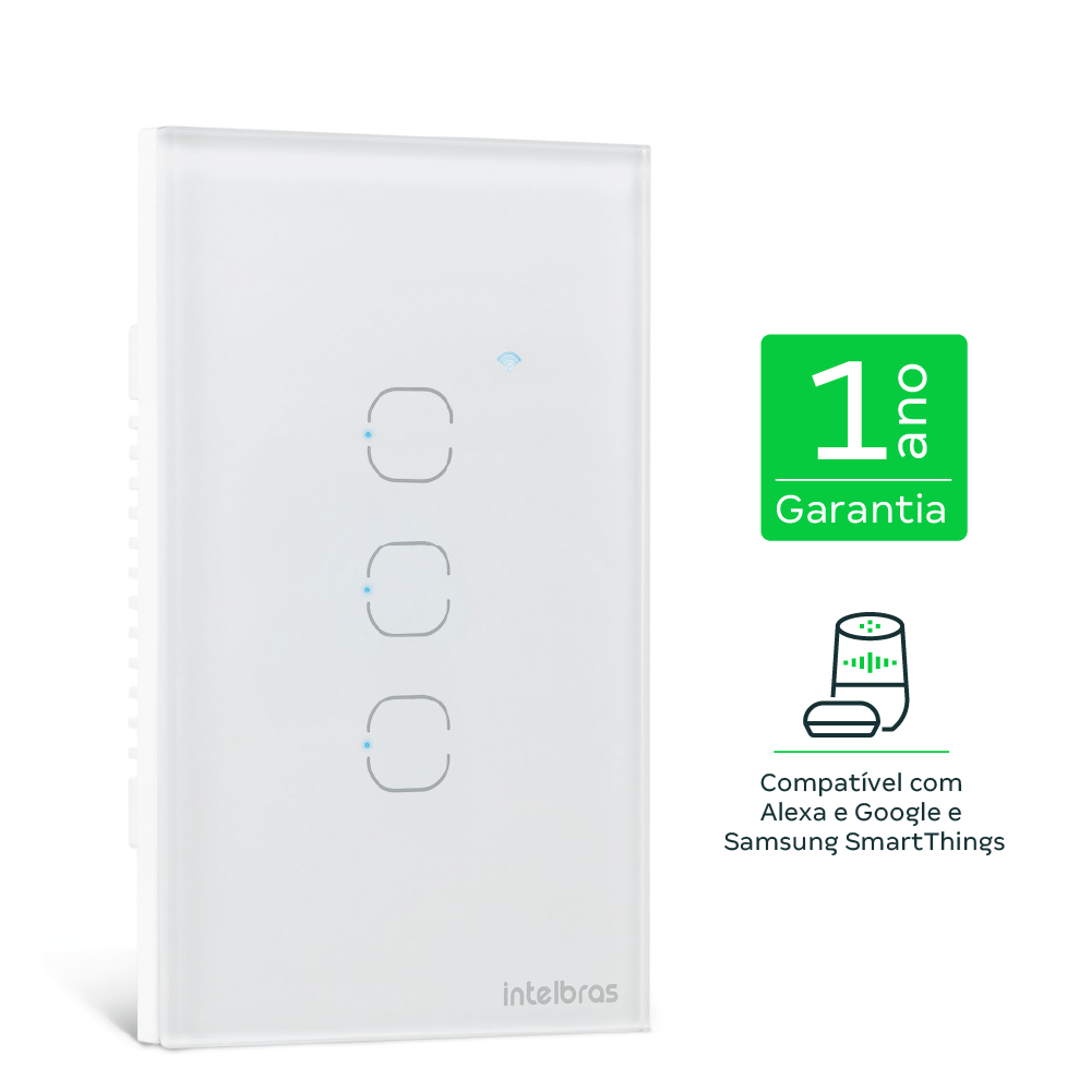 Interruptor Touch WI-FI 3 Teclas EIW 1003 Branco - Imagem 2