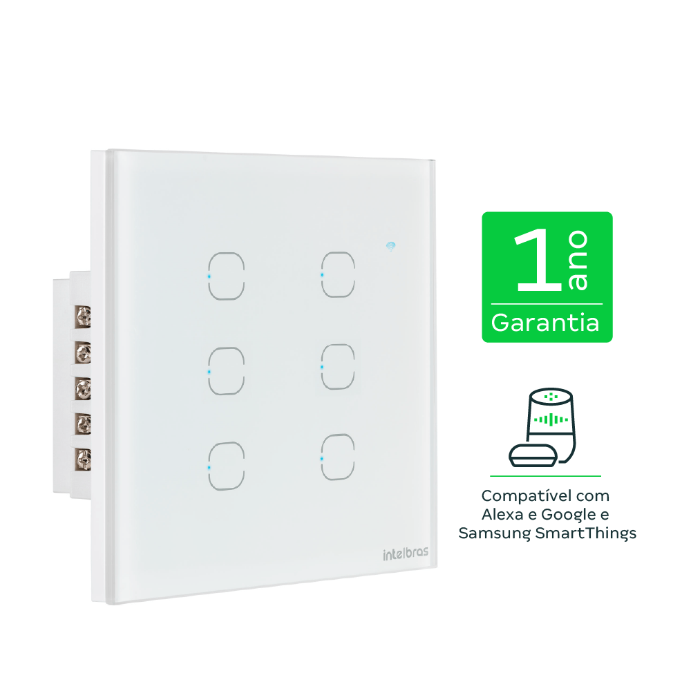 Interruptor Touch WI-FI 6 Teclas EIW 1006 Branco - Imagem 2