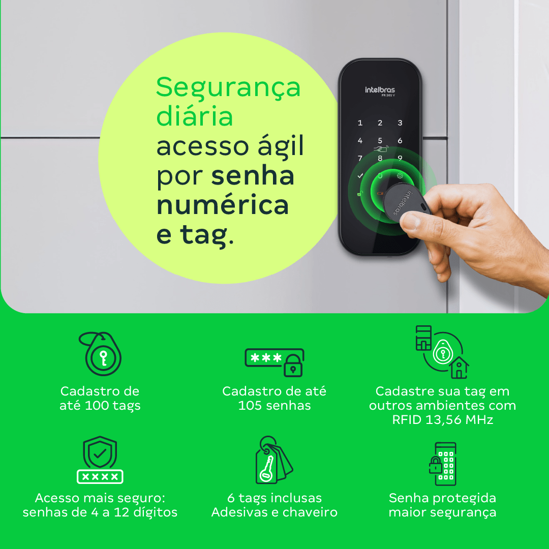 Fechadura Digital de Sobrepor FR 201 V Intelbras - Imagem 3