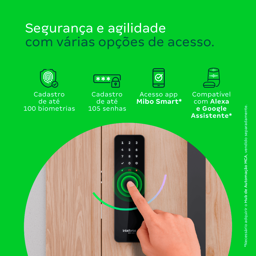 Fechadura Inteligente de Embutir sem Maçaneta MFR 3001 V Intelbras - Imagem 3