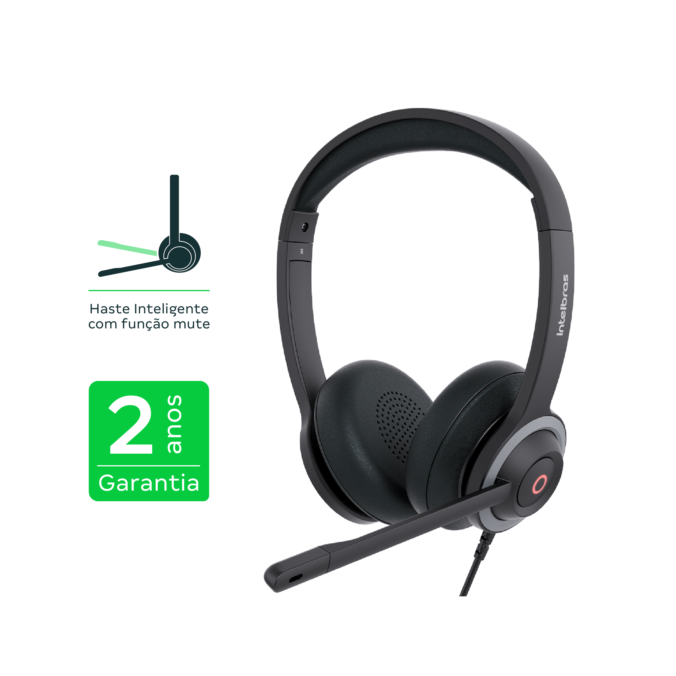 Headset WHS 70 Duo USB Intelbras - Imagem 2