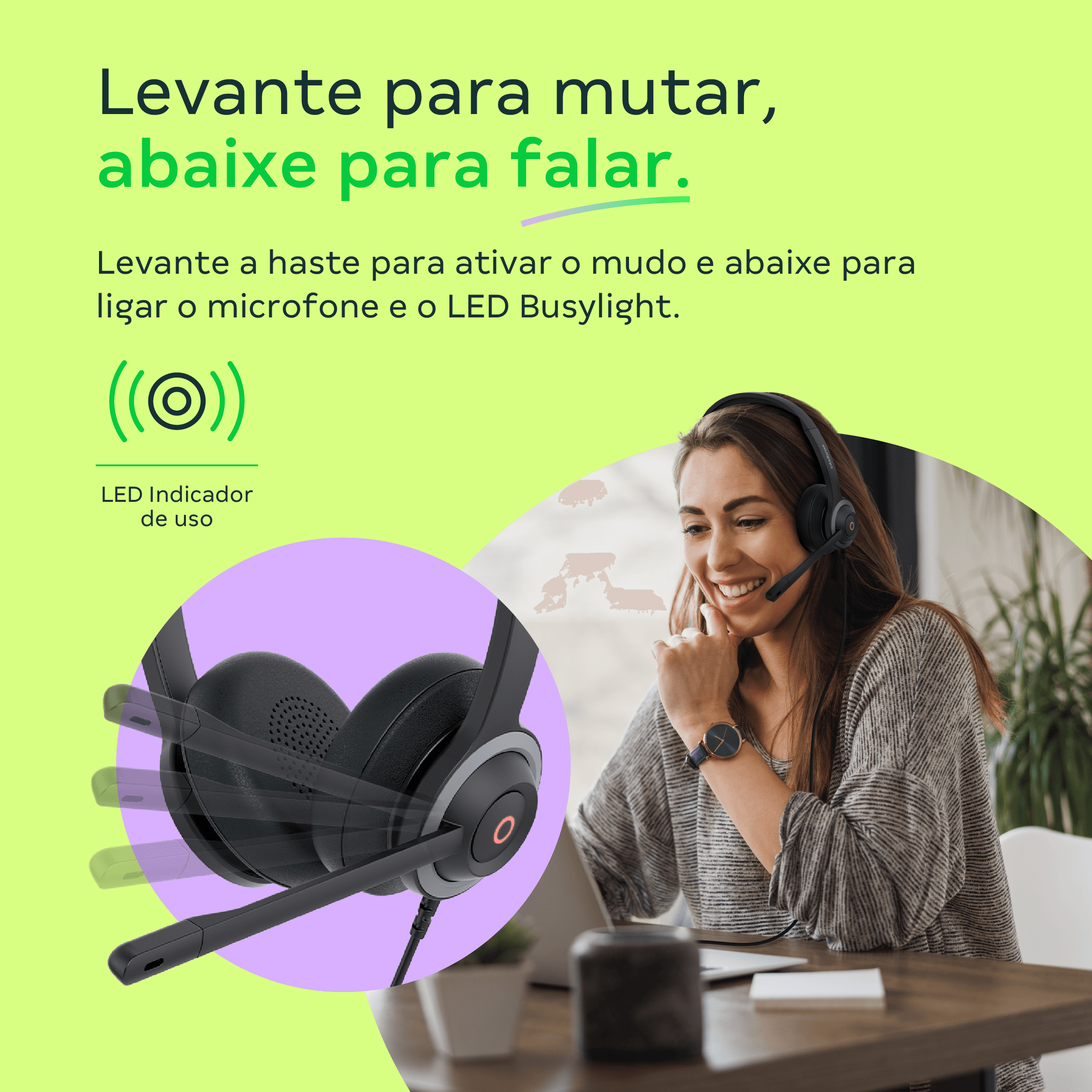 Headset WHS 70 Duo USB Intelbras - Imagem 3
