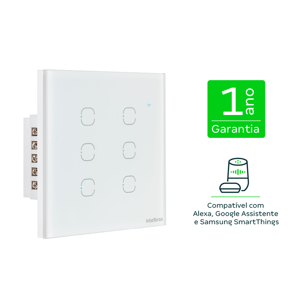 Interruptor Inteligente Touch Zigbee 6 Botões EIZ 1006 Branco Intelbras - Imagem 2