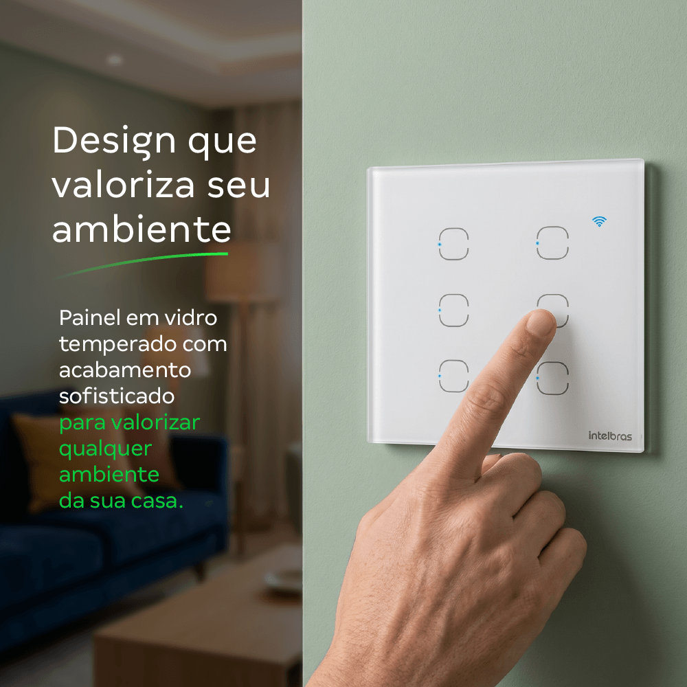 Interruptor Inteligente Touch Zigbee 6 Botões EIZ 1006 Branco Intelbras - Imagem 3