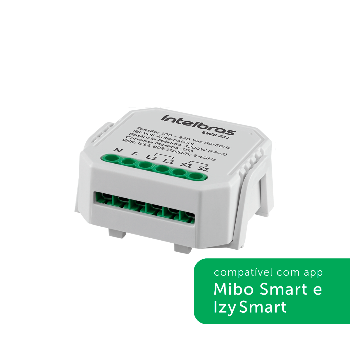 Minicontrolador Smart Wi-Fi para 1 Interruptor EWS 211 Intelbras - Imagem 2