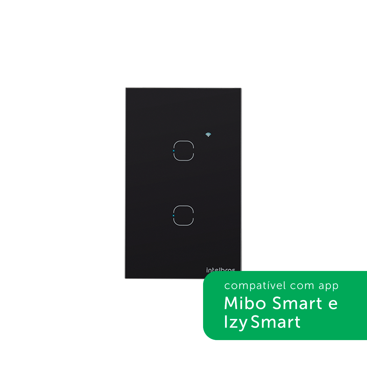 Interruptor Inteligente Touch Wi-Fi 2 Teclas Preto - Intelbras EWS 1002 PT - Imagem 2