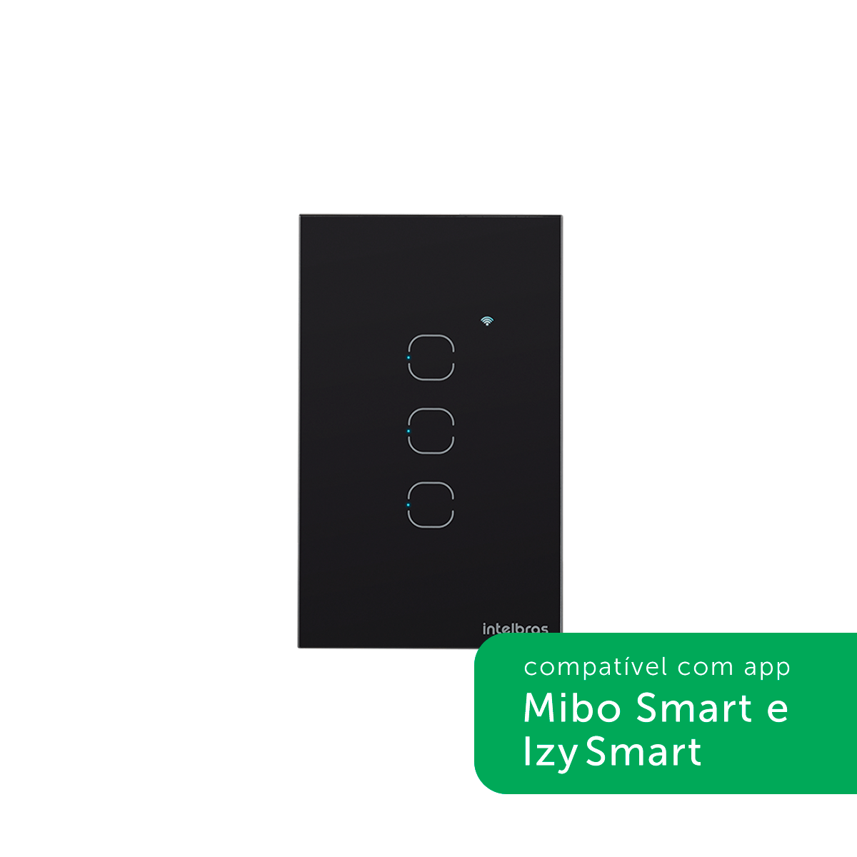Interruptor Inteligente Touch Wi-Fi 3 Teclas Preto - Intelbras EWS 1003 PT - Imagem 2