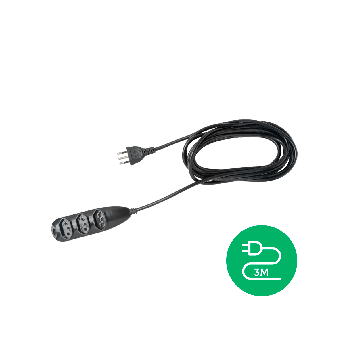Extensão Elétrica 3 Tomadas 3 Pinos 10a 3m Intelbras Ext 3003 Preta - Imagem 2