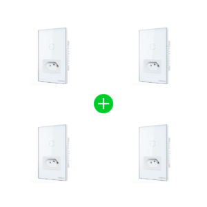 Kit Tomada com Interruptor Inteligente Wi-fi ETS 2001 Branco Intelbras - 4 unidades