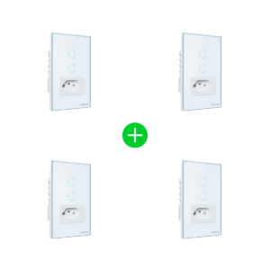Kit Tomada com Interruptor Inteligente Wi-Fi ETS 2002 Branco Intelbras — 4 unidades