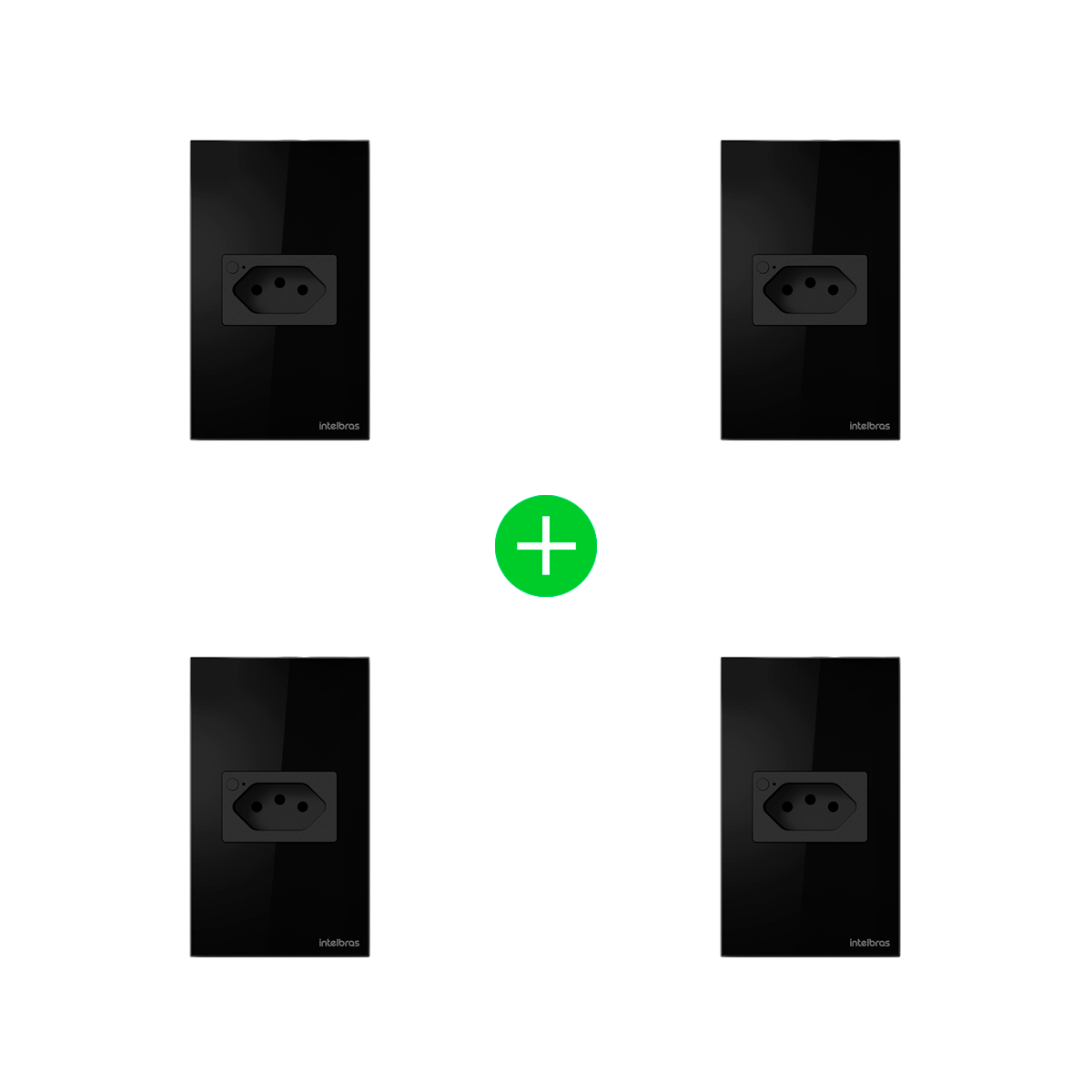 Kit Tomada Inteligente Wi-Fi ETS 1001 Preto Intelbras — 4 unidades