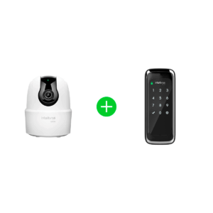 Kit Câmera Inteligente IME 360C com Fechadura Digital de Sobrepor FR 101 Intelbras