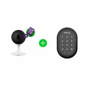 Kit Câmera iM3 C com MicroSD 32GB e Fechadura Digital FR102 Intelbras