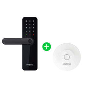 Kit Fechadura Inteligente de Embutir MFR 3000V com Hub MCA 1002 Intelbras