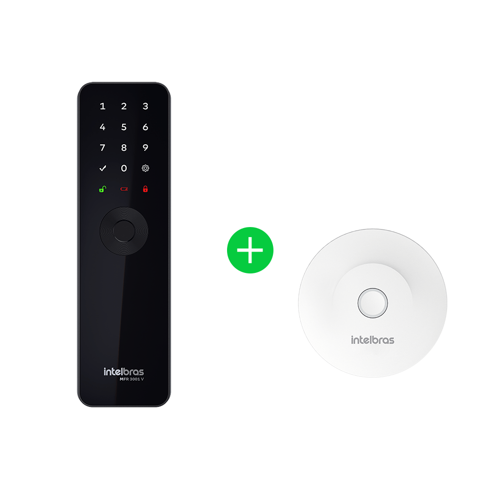 Kit Fechadura Inteligente de Embutir MFR 3001V com Hub MCA 1002 Intelbras