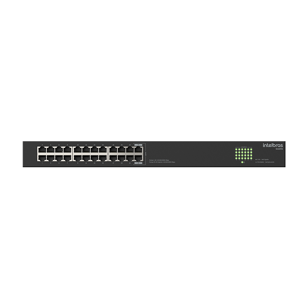 Switch Não Gerenciavel 24 portas Gigabit S1124G Preto Intelbras