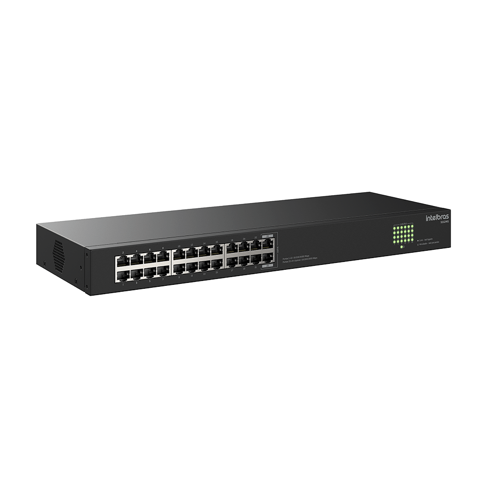 Switch Não Gerenciavel 24 portas Gigabit S1124G Preto Intelbras - Imagem 4