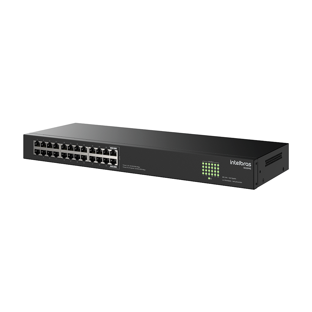 Switch Não Gerenciavel 24 portas Gigabit S1124G Preto Intelbras - Imagem 3