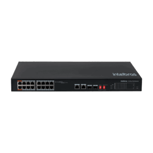 Switch Não Gerenciável 16 Portas Fast e 2 Portas SFP SF 1822 HI PoE Preto Intelbras