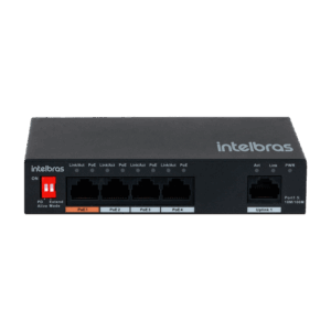 Switch Não Gerenciável 5 portas Fast SF 500 Hi-PoE Preto Intelbras