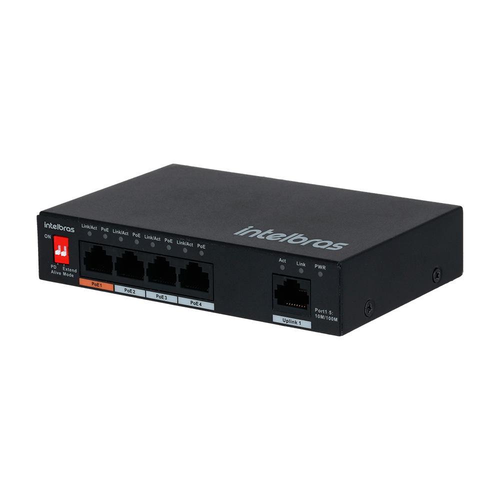 Switch Não Gerenciável 5 portas Fast SF 500 Hi-PoE Preto Intelbras - Imagem 2
