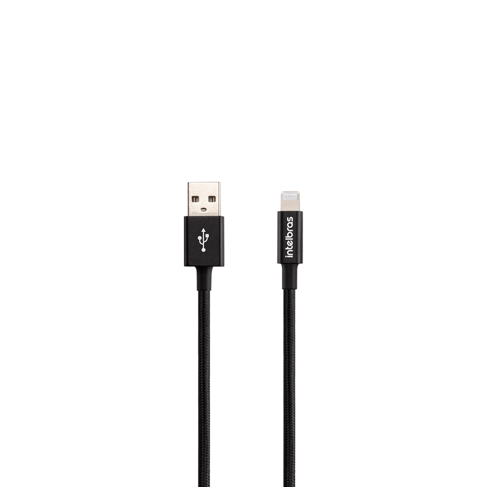 Cabo USB - Lightning 1,5m Nylon Preto Intelbras EUAL 15NP - Imagem 4